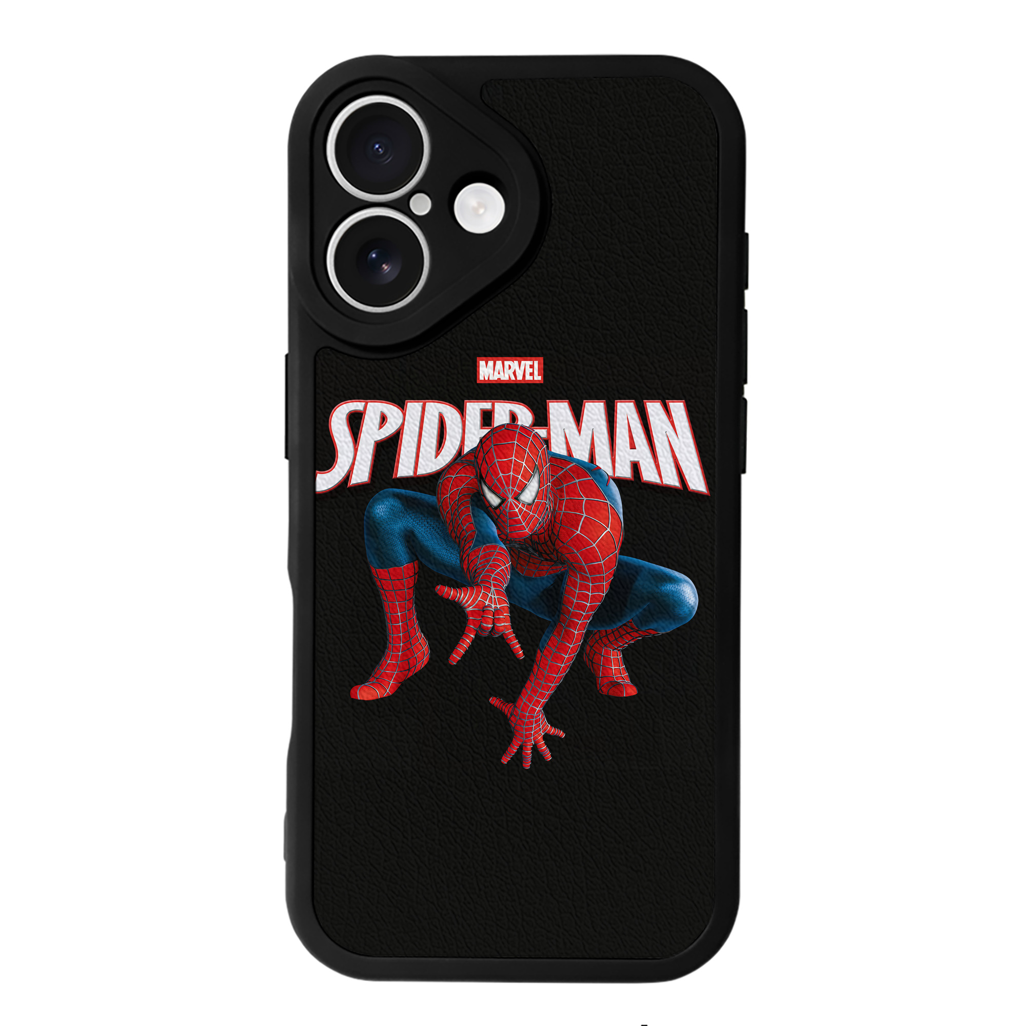 （画像用） Spider Man スパイダーマン 【iPhone 16シリーズ対応】シリコンスマホケース（レザー調） 材質：シリコン